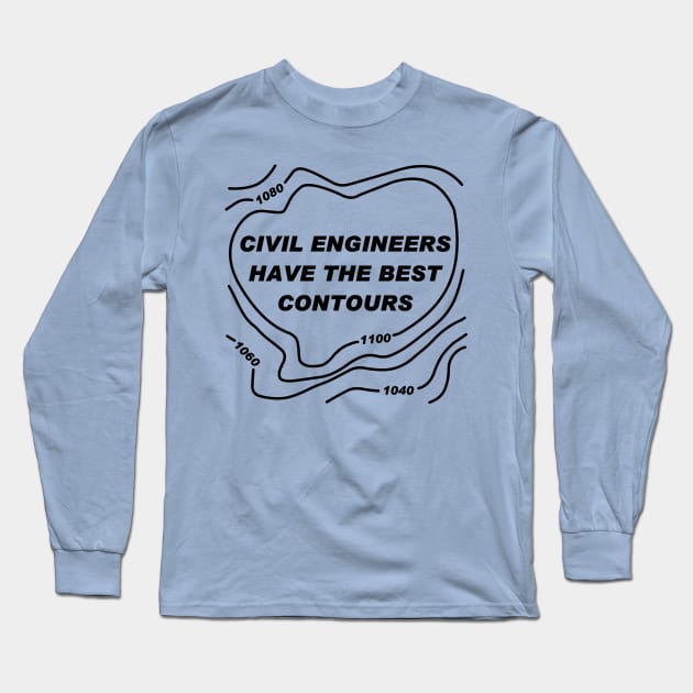 Civil Engineer Best Contours Long Sleeve T-Shirt by Barthol Graphics